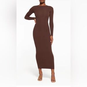 SKIMS FITS EVERYBODY CREW NECK LONG SLEEVE DRESS NWT XL
